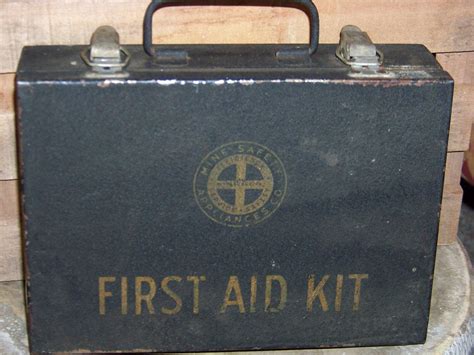 vintage safety cwa wise bauer and black metal box|Metal Vintage First Aid Box .